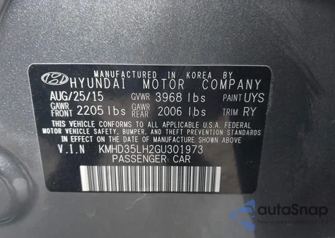 2016 Hyundai Elantra Gt из США, поврежденный, VIN KMHD35LH2GU301973